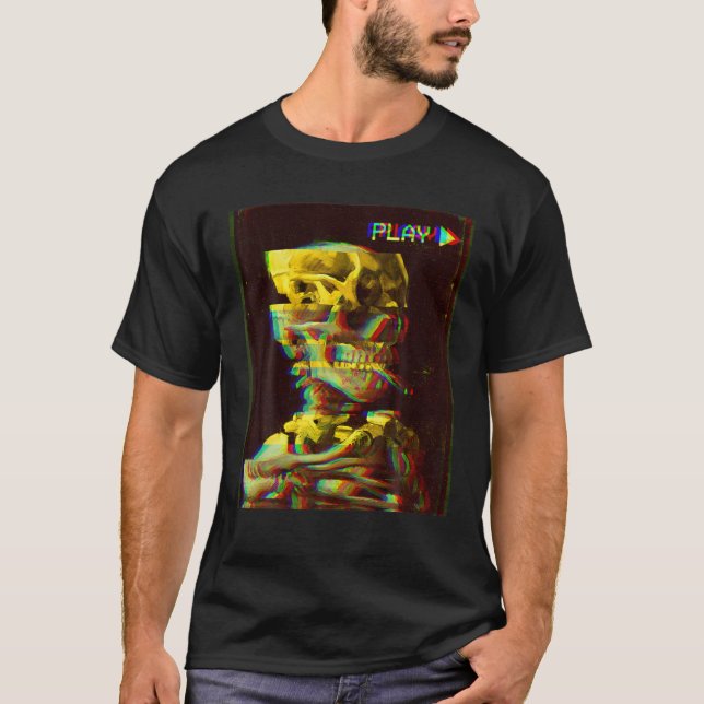 Camiseta Calavera De Un Skeleton Con Cajón De Cigarrillo En (Anverso)