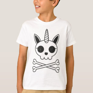 Camiseta Calavera de unicornio y huesos cruzados