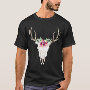 Camiseta Calavera de vaca flor floral cráneo vaca Calavera 