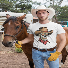 Camiseta Calavera de vaquero suave - ojos cardíacos