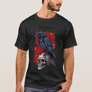 Camiseta Calavera del Alma perdida y arte gótico del Raven 