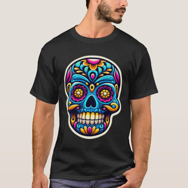Camiseta Calavera del Día de los Muertos 7 (Anverso)