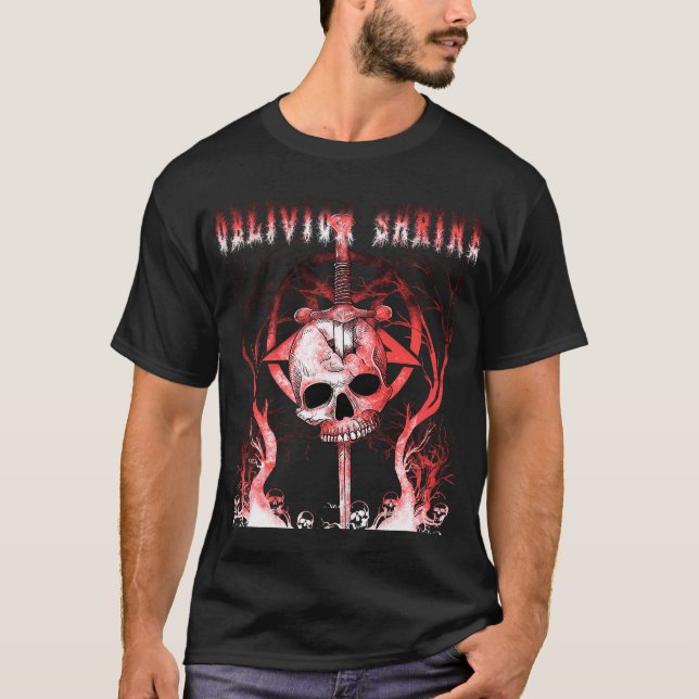 Camiseta Calavera del santuario obliviano y espada (Anverso)