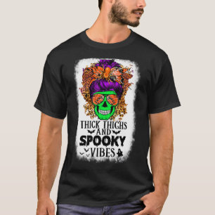 Camiseta Calavera Desordenada Bun Thick Thighy Vibes Sombrí