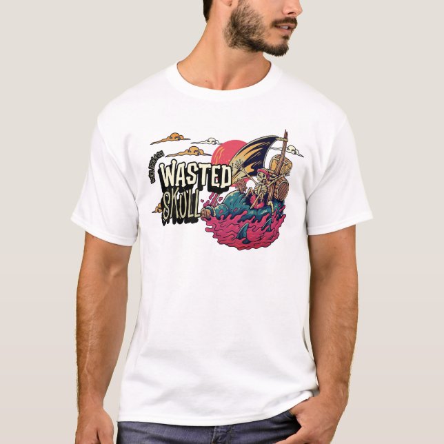 Camiseta Calavera Desperdiciada: Huesos, Ratas y Co. (Anverso)