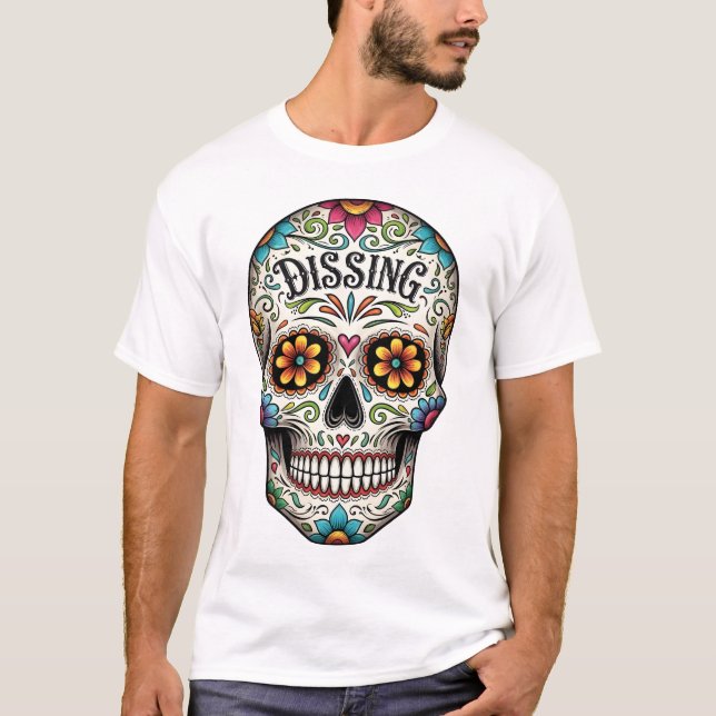 Camiseta Calavera dia de los muertes. Día de los Muertos en (Anverso)