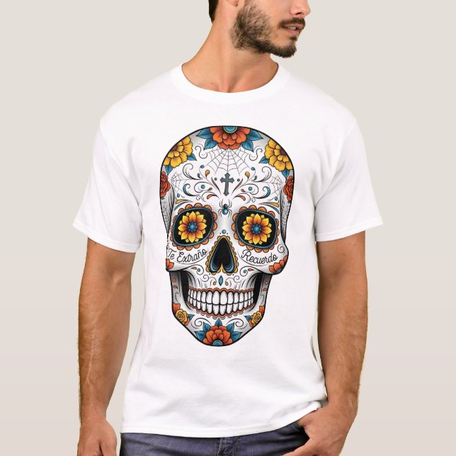 Camiseta Calavera dia de los muertes. Día de los Muertos en (Anverso)