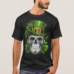 Camiseta Calavera Día de San Patricio Trébol