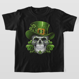 Camiseta Calavera Día de San Patricio Trébol