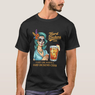 Camiseta Calavera Divertida Cider Dickens Duro Humor Bebien