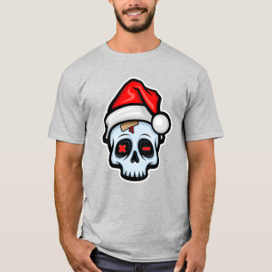 Camiseta Calavera divertida de Navidad, estilo cartoon