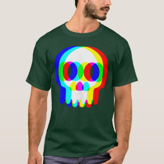 Camiseta Calavera divertida Vaporwave Halloweenechno Rave E