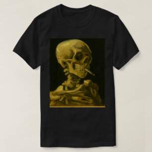 Camiseta Calavera Dorada Fumando – Única Inspirada en Van G