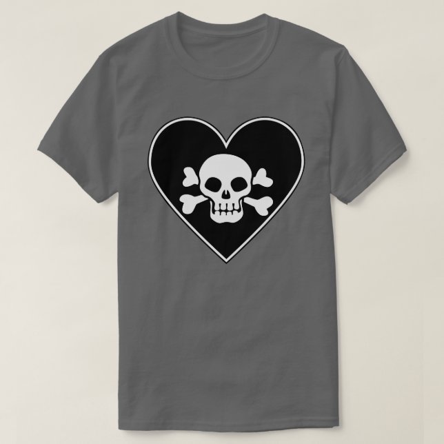 Camiseta Calavera en corazón (Diseño del anverso)