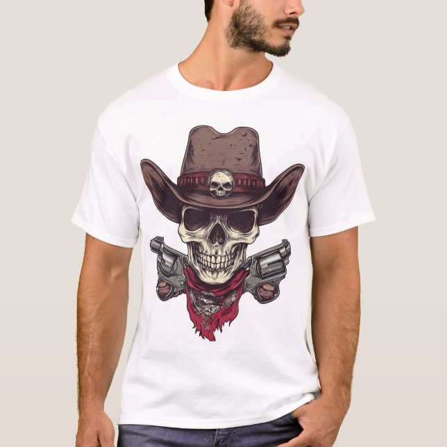 Camiseta Calavera en el Salvaje Oeste (Anverso)