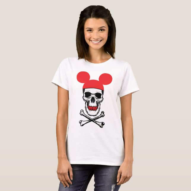 Camiseta Calavera en Gorra Personalizado Ratón-Oído con Hue (Anverso completo)