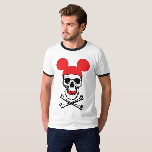 Camiseta Calavera en Gorra Personalizado Ratón-Oído con Hue (Anverso completo)