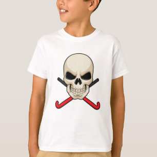 Camiseta Calavera en hockey con bate de hockey