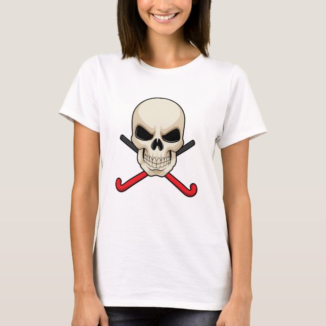 Camiseta Calavera en hockey con bate de hockey (Anverso)