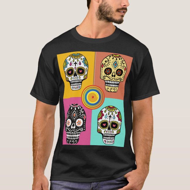 Camiseta Calavera en marcha, cráneos mexicanos de Guay  (Anverso)