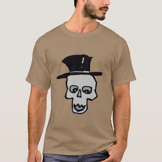 Camiseta Calavera en sombrero superior (Anverso)