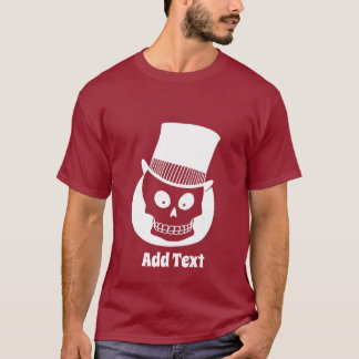 Camiseta Calavera en sombrero superior, añadir texto