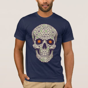 Camiseta Calavera espeluznante de Mahjong, arte gótico de H
