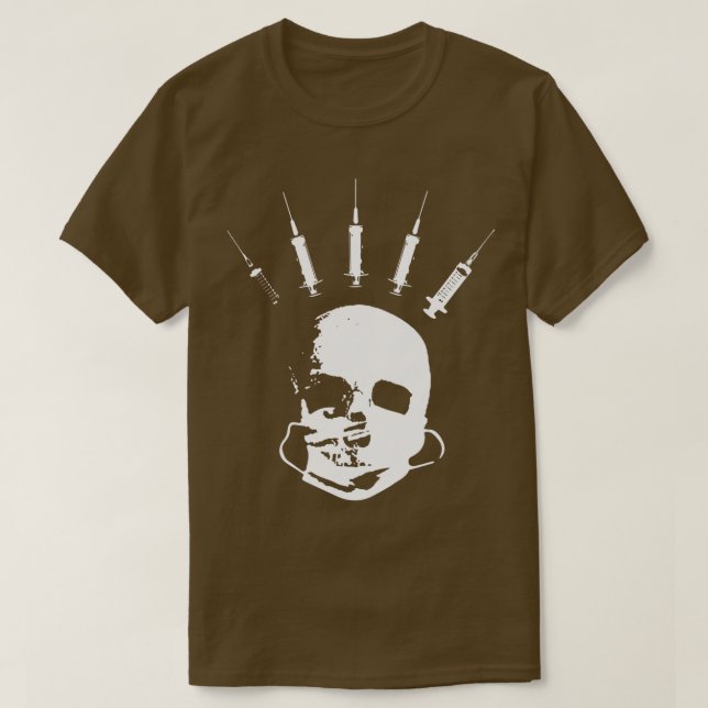 Camiseta Calavera esquelética de la corona de inyección con (Diseño del anverso)