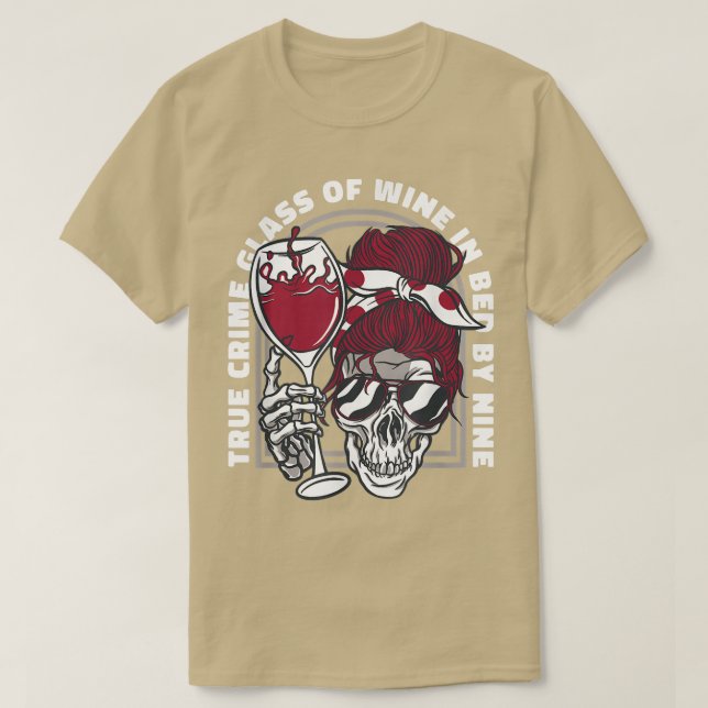 Camiseta Calavera esquelética femenina bebiendo alcohol Cam (Diseño del anverso)