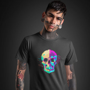 Camiseta Calavera estética de vaporwave Y2K - Debug o Die S
