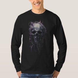 Camiseta Calavera Etérea Abstracta Grunge Oscura Manga Larg