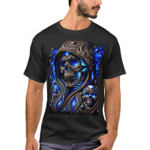 Calavera Fantasma Azul Cibernético - Edición Brill