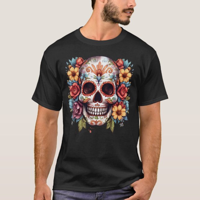 Camiseta Calavera floral 10 (Anverso)