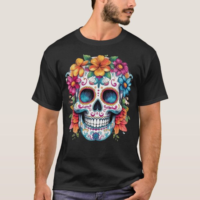 Camiseta Calavera floral 17 (Anverso)