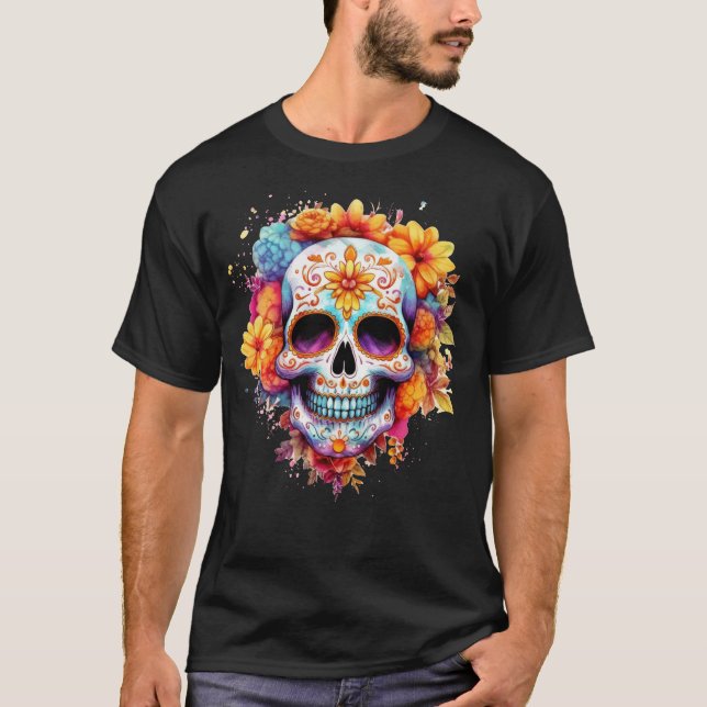 Camiseta Calavera floral 19 (Anverso)