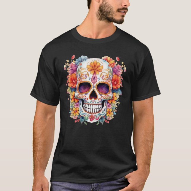 Camiseta Calavera floral 6 (Anverso)