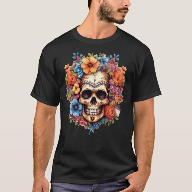 Camiseta Calavera floral 7 (Anverso)