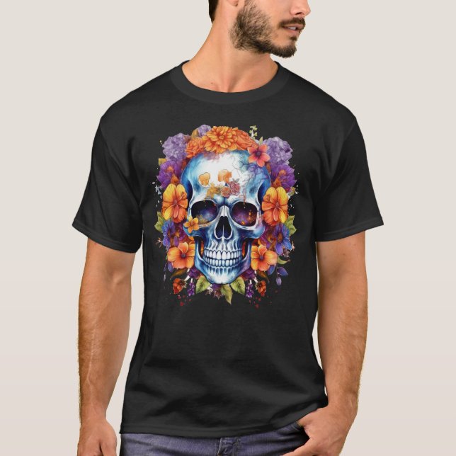 Camiseta Calavera floral 8 (Anverso)
