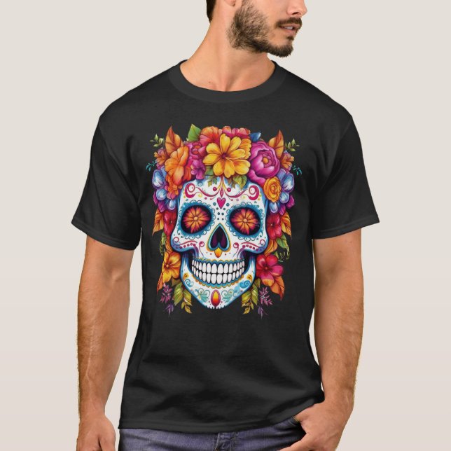 Camiseta Calavera floral 9 (Anverso)