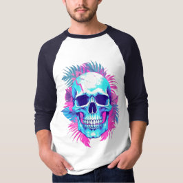Camiseta Calavera Floral al Estilo Vaporwave
