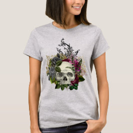 Camiseta Calavera floral gótica