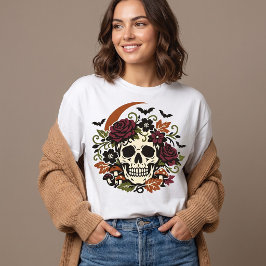 Camiseta Calavera Floral Vintage Halloween