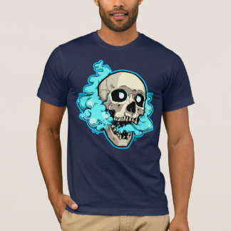 Camiseta Calavera flotante con humo azul giratorio