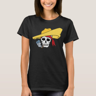 Camiseta Calavera fumadora de Halloween con pañuelo de dibu