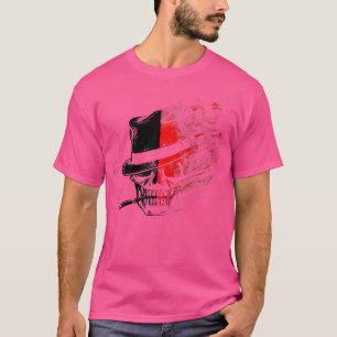 Camiseta Calavera fumando con sombrero elegante y cigarro