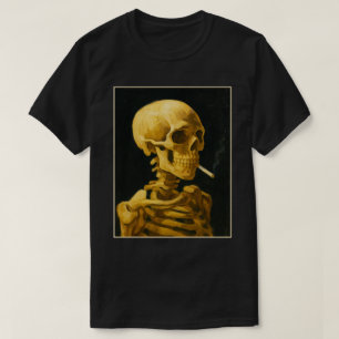 Camiseta Calavera Fumando Dorada – Único Inspirado en Van G