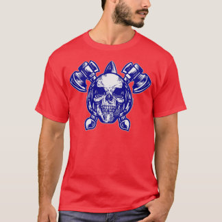Camiseta Calavera gótica con dos ejes tatuaje