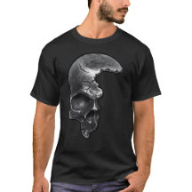 Calavera gótica de media cara punk retro