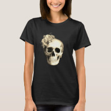 Calavera Gótica Rosas Blancas Negras