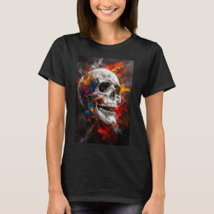 Camiseta Calavera Gráfica con Colores Explosivos